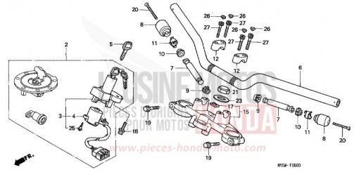 HANDLE PIPE/TOP BRIDGE (1) CB500T de 1996